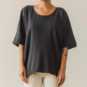 Black Crane Loose Tee (Black)
